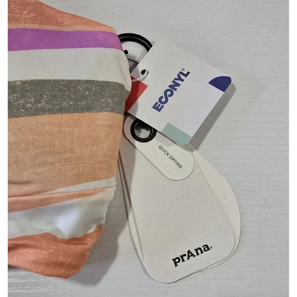 NWT PrAna Women's Size Medium Bikini Top Willow Falls/ Reversible Quick Drying